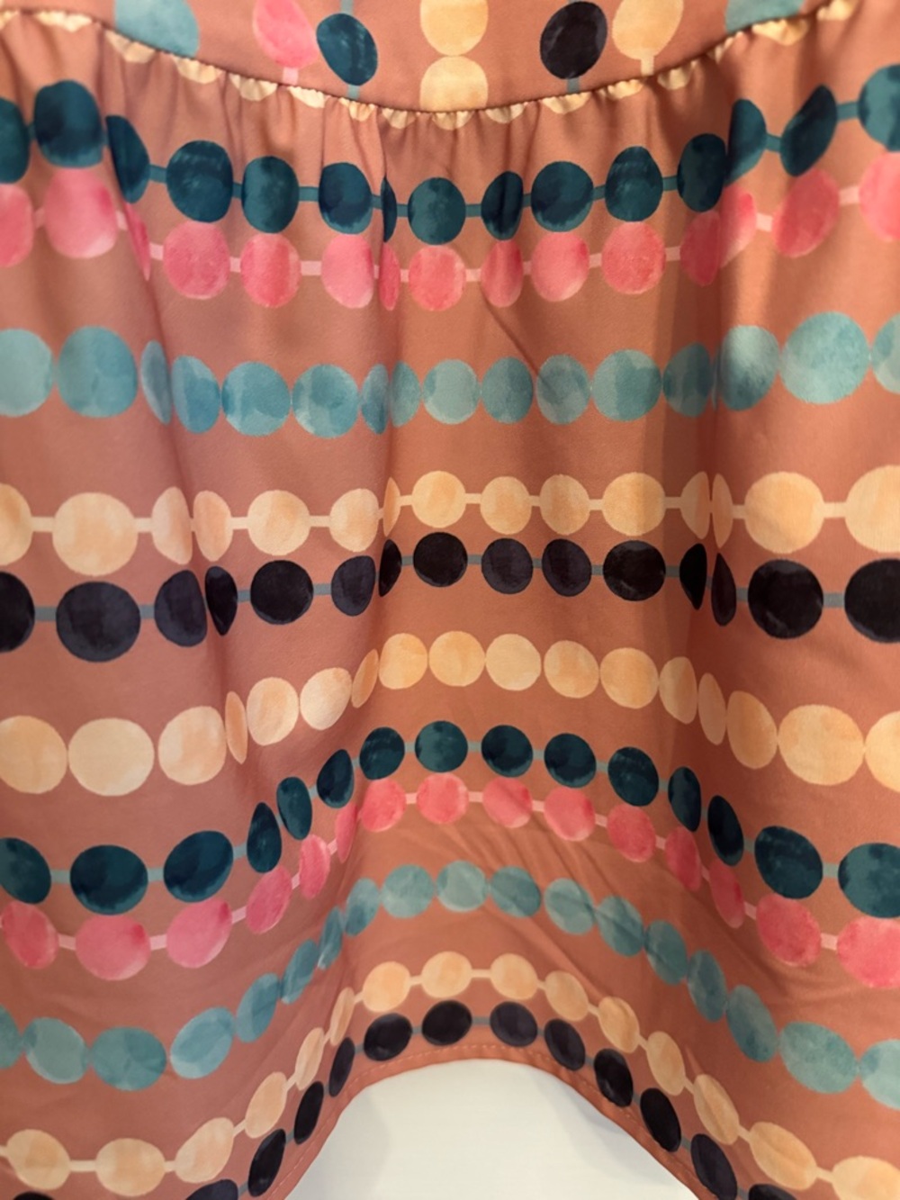 BloomChic Pink Teal Cream Dot-Stripe Dress - Picture 4 of 5